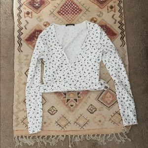 Brandy Melville Floral wrap tie long sleeve